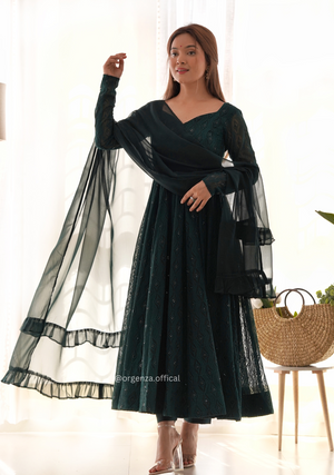 Georgette Silk Lukhnowi Sequence Work Anarkali - Orgenza Store