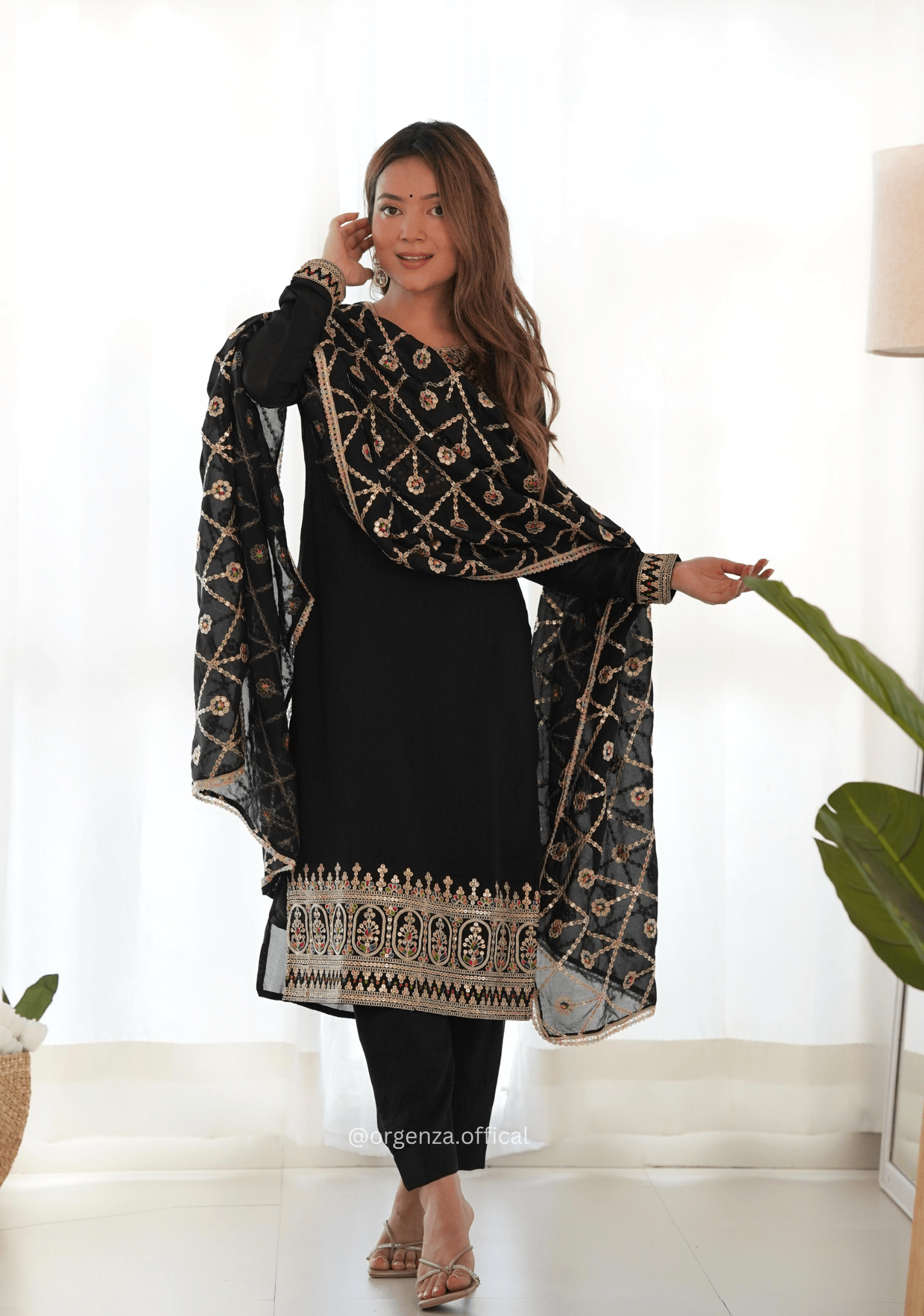 Vichitra Silk Fabric Straight Fit Kurta With Dupatta Set - Orgenza Store - digisoch