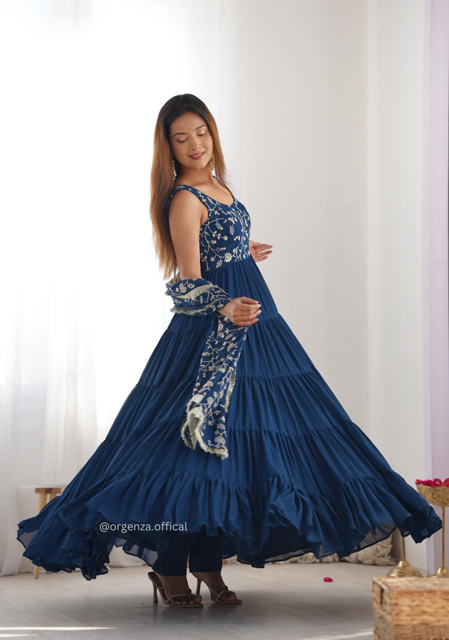 Pure Georgette Silk Fully Flair Anarkali Kurti - Orgenza Store