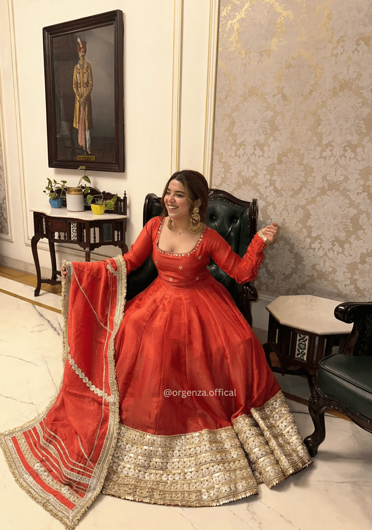 Chinon Silk Anarkali Suit with Sequins & Gotta Work | Designer Ethnic Wear for Women - Orgenza Store