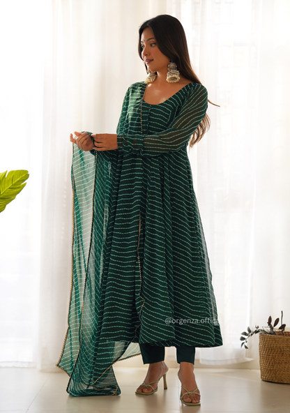 Georgette Silk Laheriya Print Anarkali - Orgenza Store