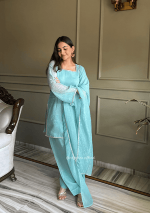 Crunchy Silk Farshi Salwar Suit with Swarovski Work & Dupatta - Orgenza Store - digisoch
