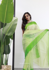 Green Colour Organza Silk Saree