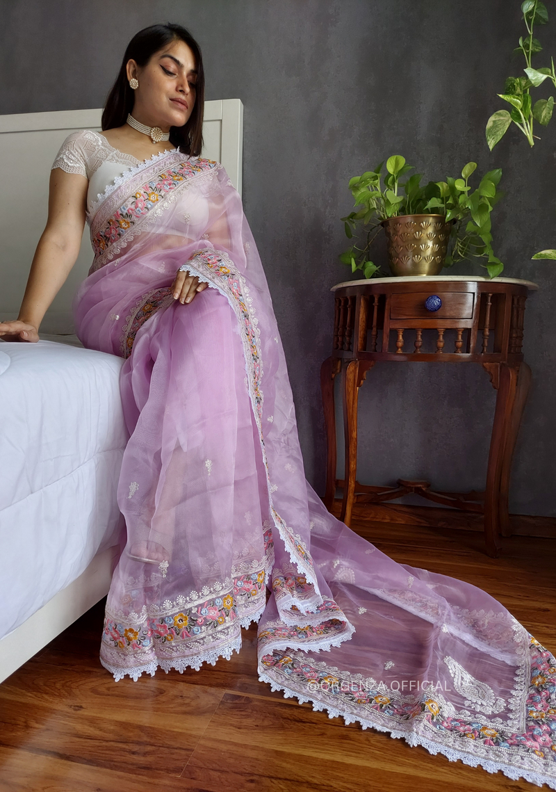 pure organza sarees with thread weaving work by petals boutique, thread  weaving work pure organza sarees | ID - 3321979