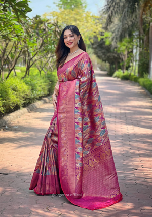 Pink Paithani Silk Saree - Orgenza Store