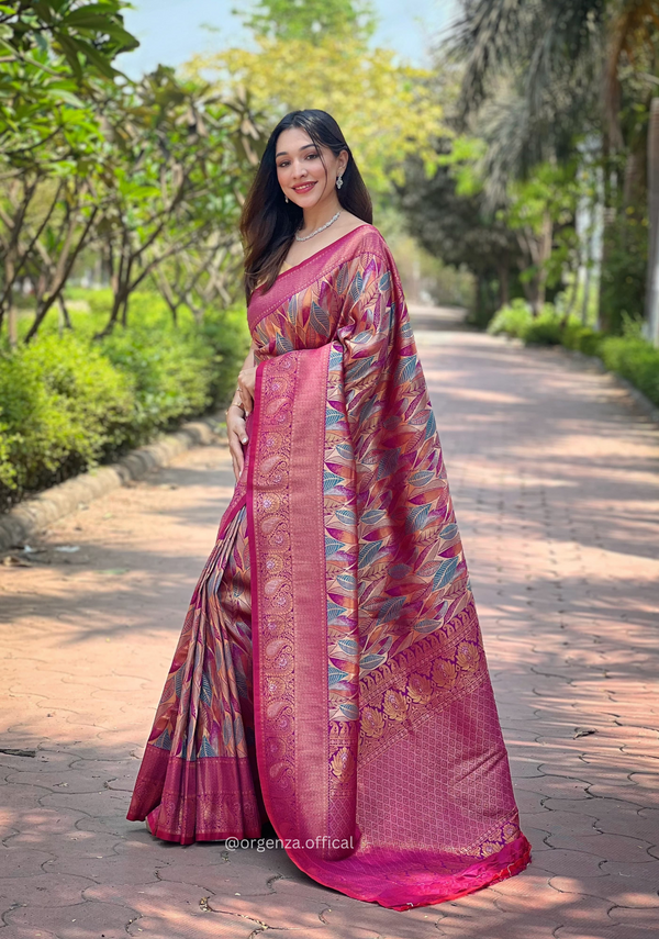 Pink Paithani Silk Saree