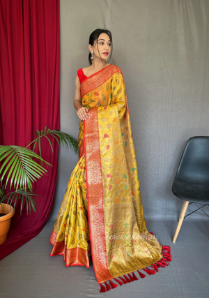 Tissue Silk Saree Weaving Zari Jaal - Orgenza Store
