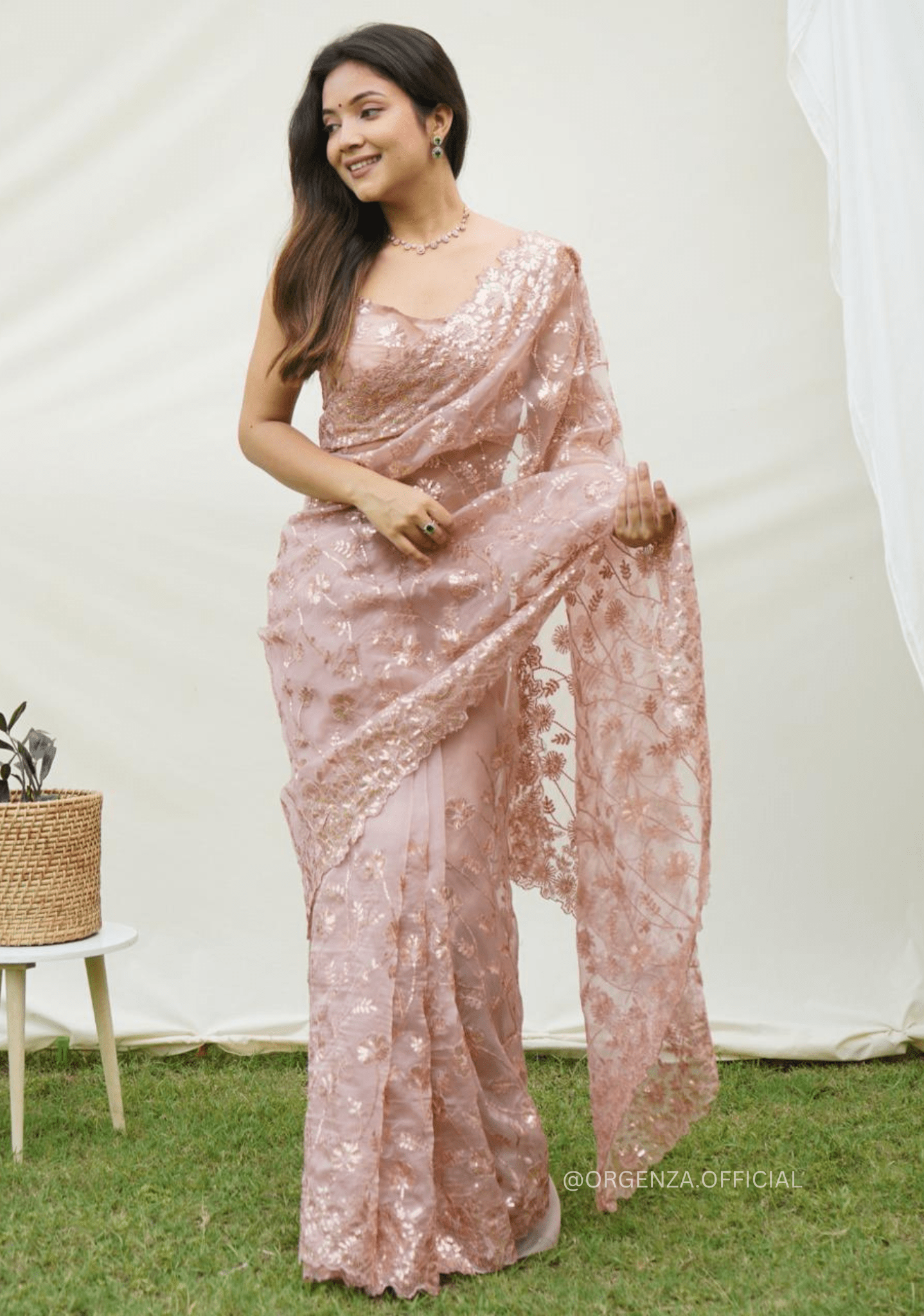 Soft Organza Saree With Sequence Work - Orgenza Store - digisoch