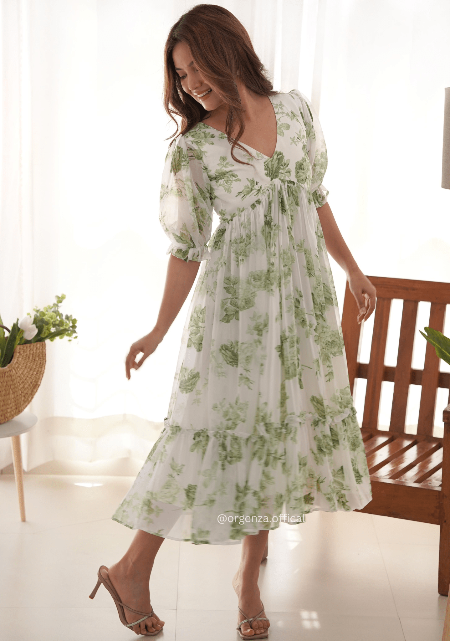 Pista Colour Georgette One Piece Dress - Orgenza Store