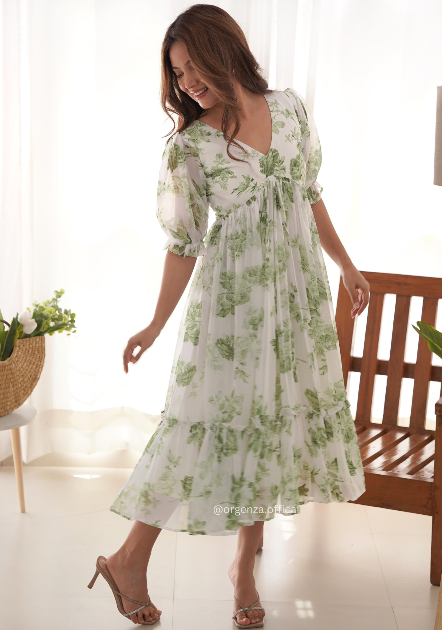 Pista Colour Georgette One Piece Dress - Orgenza Store