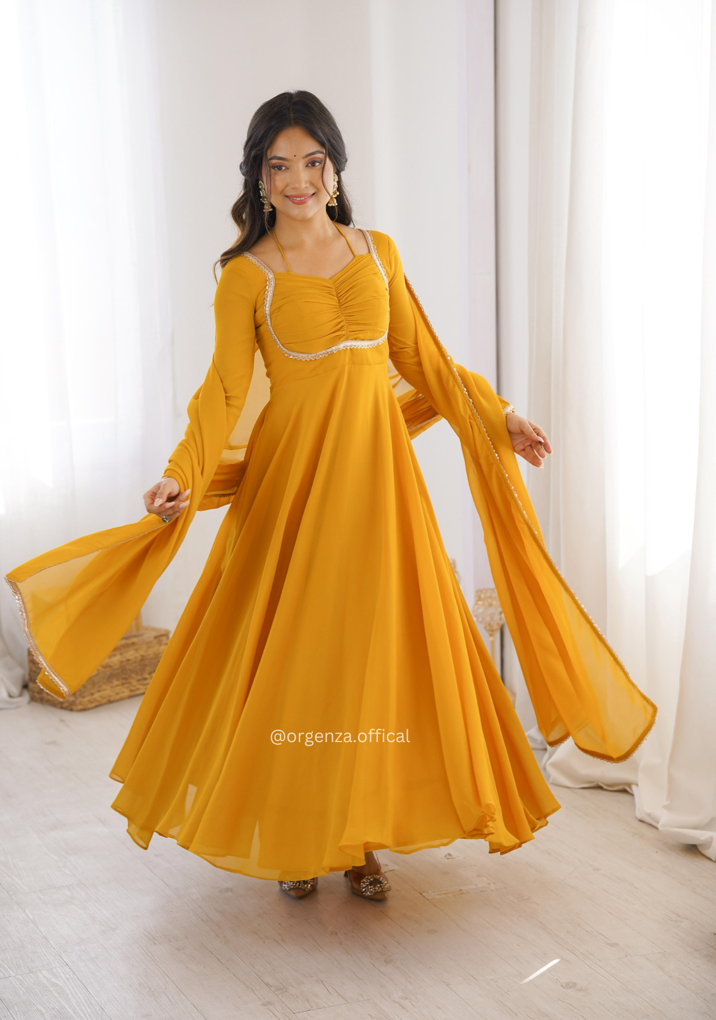Heavy Fox Blooming Georgette 7+ Meter Flare Anarkali Gown with Dupatta