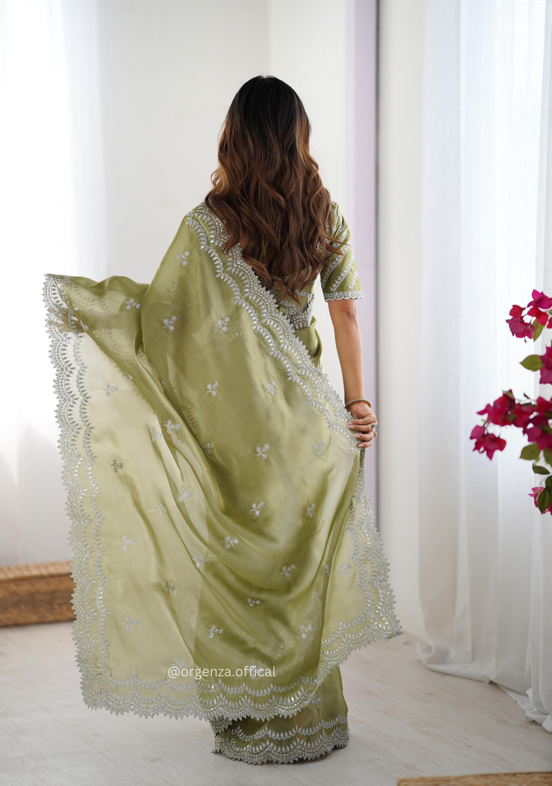 Soft jimmy Choo Silk Saree With Sequence Work