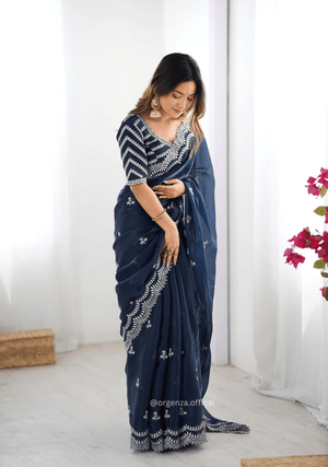 Soft jimmy Choo Silk Saree With Sequence Work - Orgenza Store - digisoch