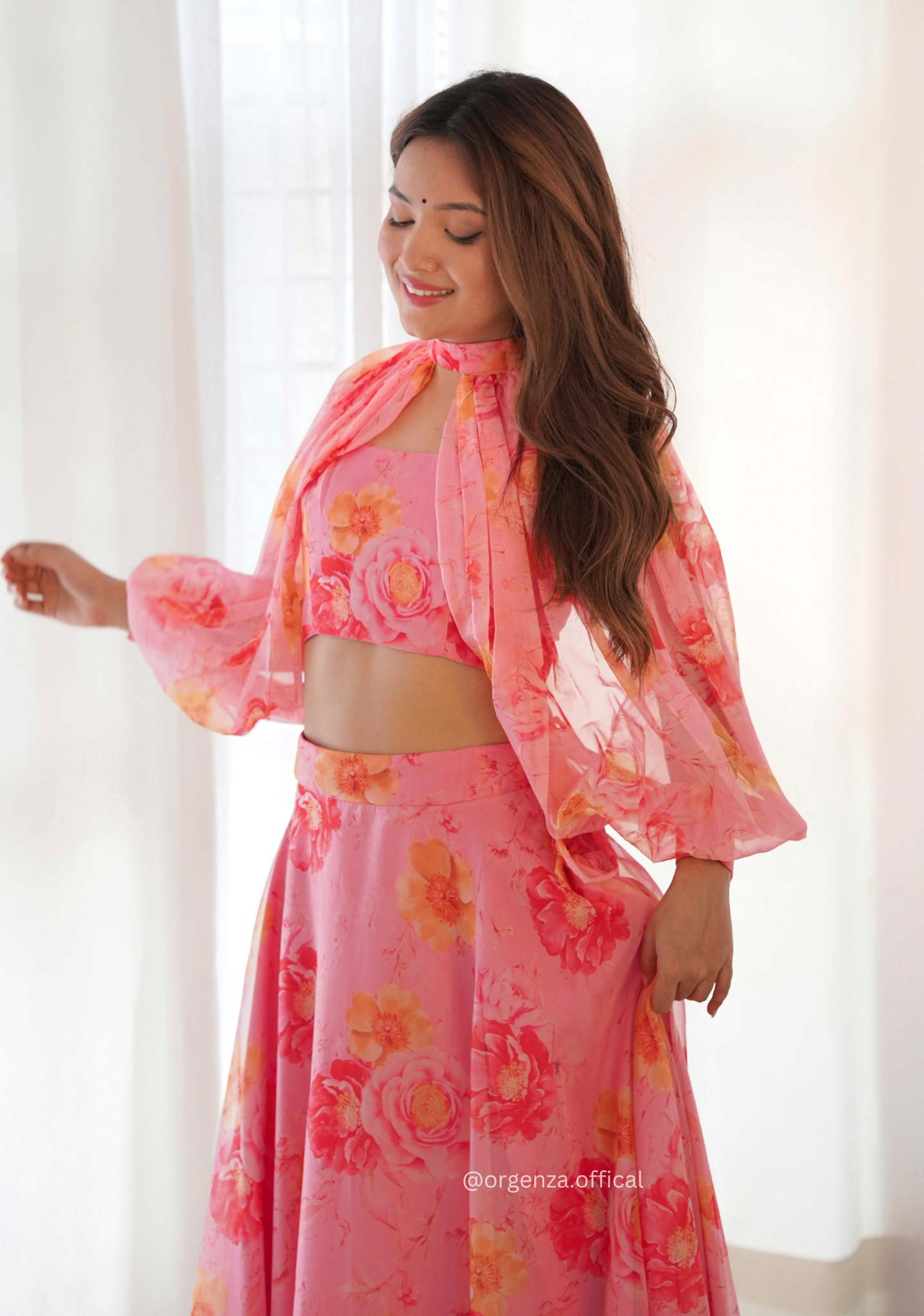 Multi Colour Fully Stitched Organza Lehenga Choli - Orgenza Store