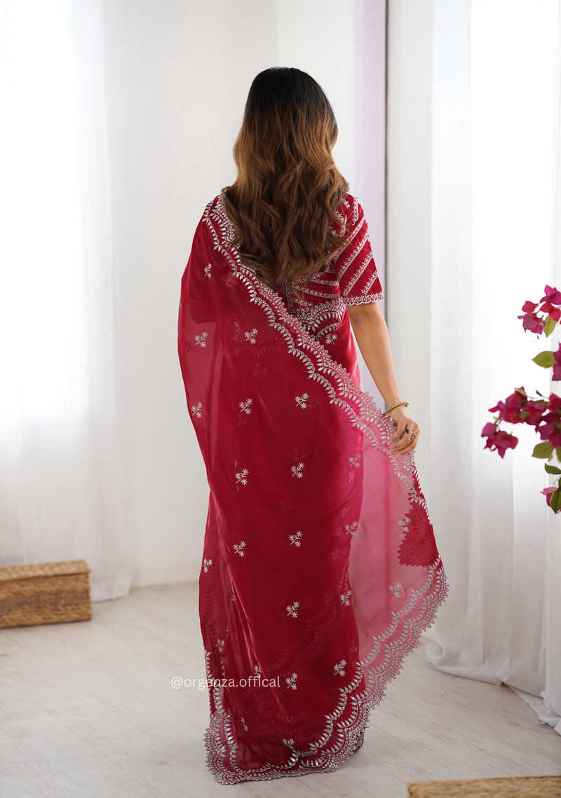 Soft jimmy Choo Silk Saree With Sequence Work