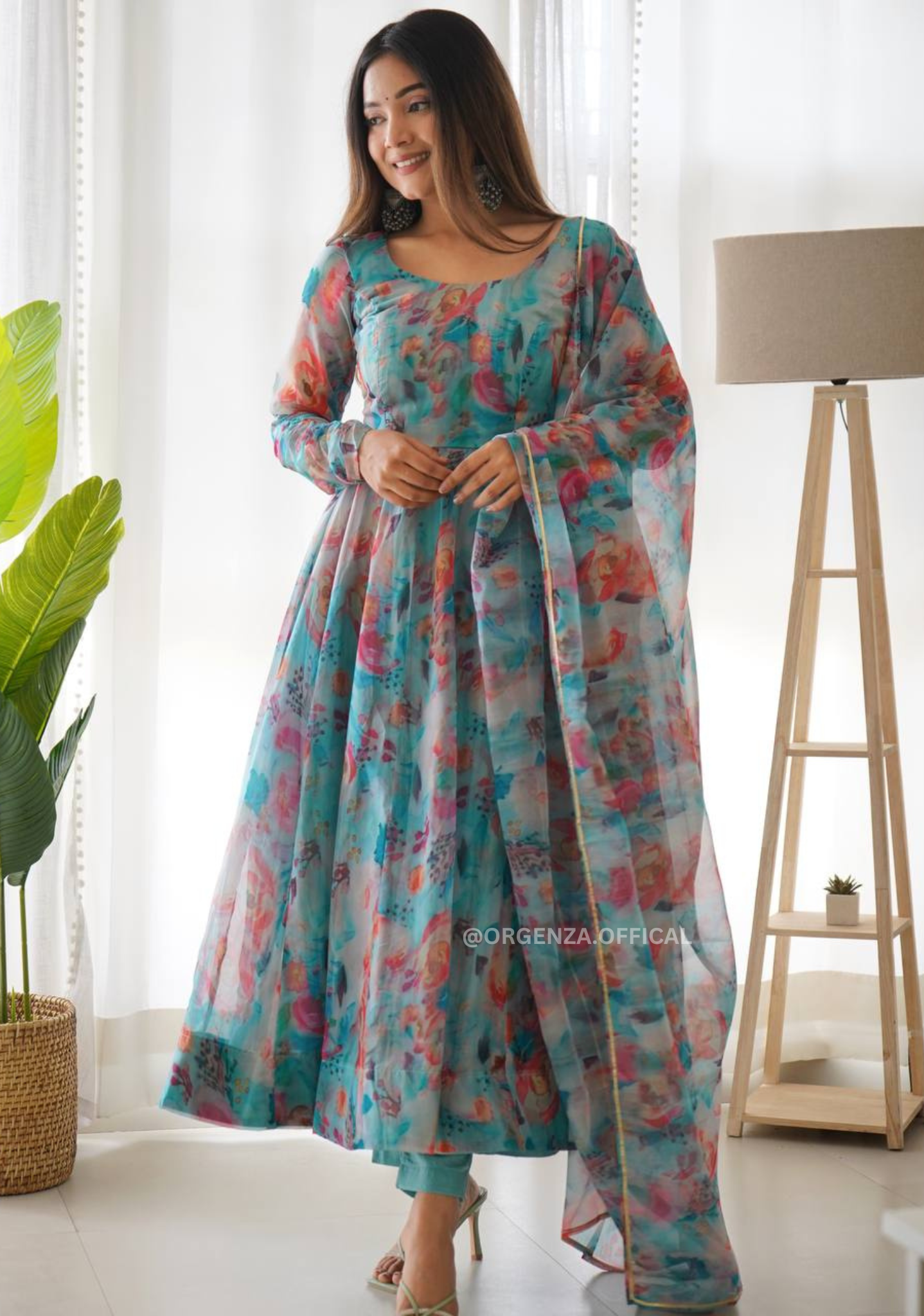 Pure Tabby Silk Organza Silk Anarkali Kurtis