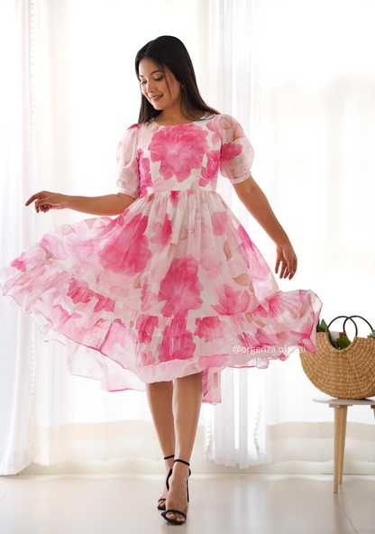 Organza Silk Floral Print Dress
