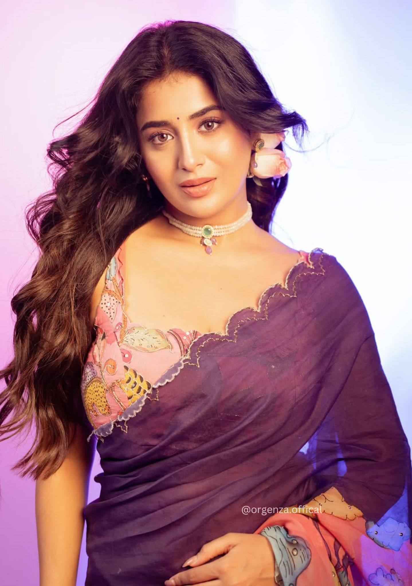 Multi Colour Teby Silk Saree