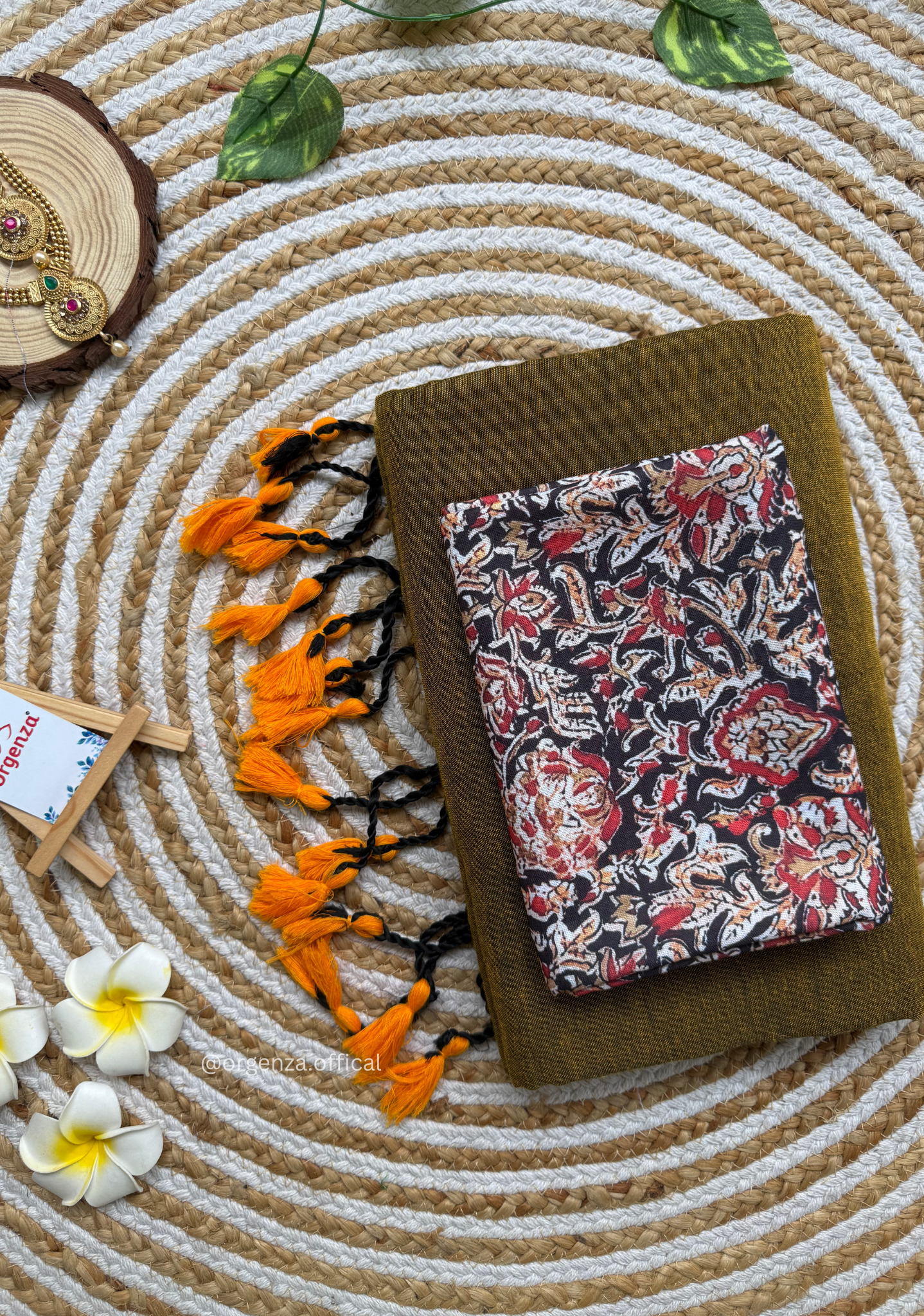 Mustard Yellow Colour Cotton Saree With Multi Print Blouse