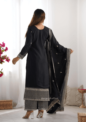 Chinon Silk Fabric Straight Fit Kurta With Dupatta Set - Orgenza Store - digisoch