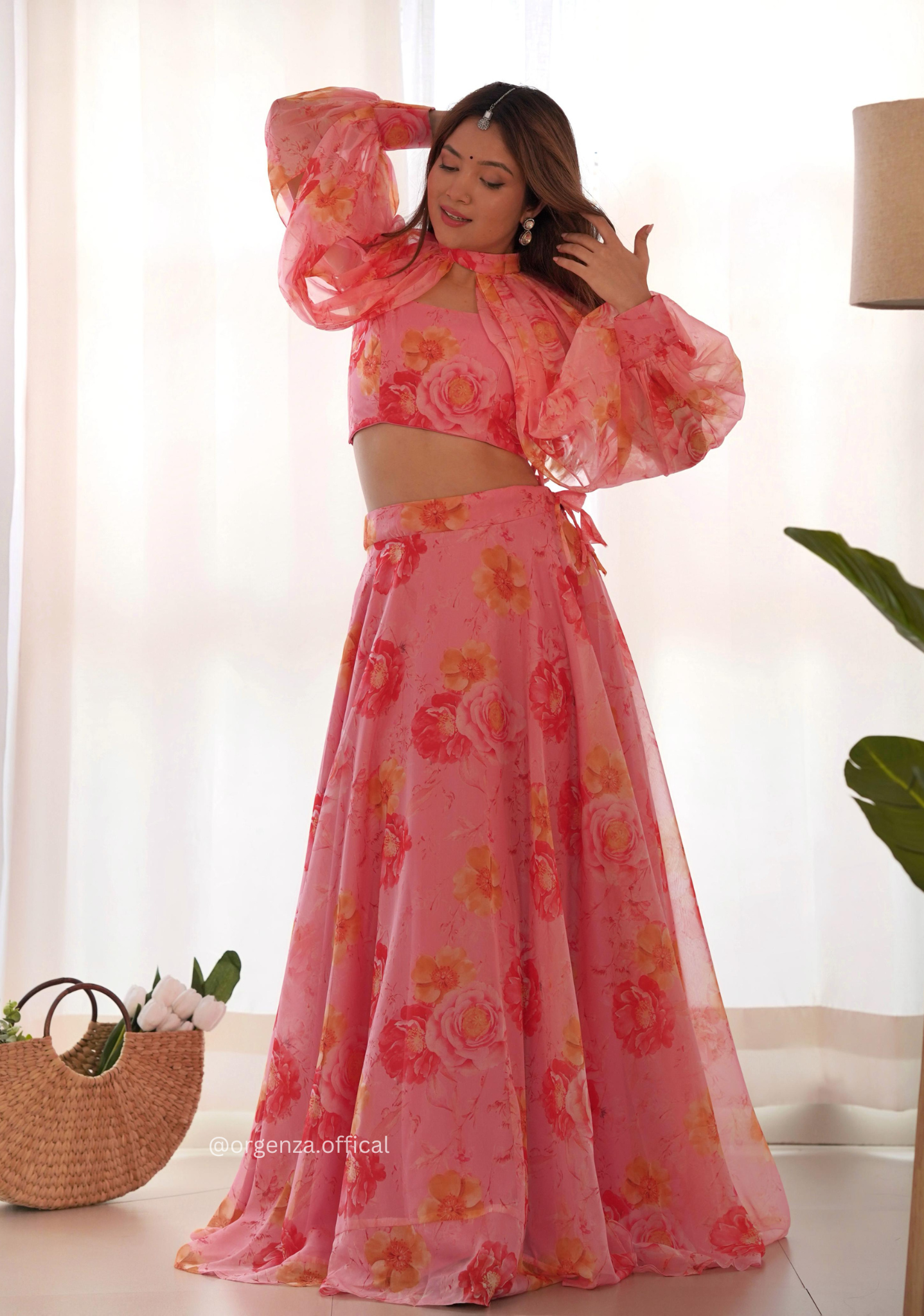Multi Colour Fully Stitched Organza Lehenga Choli - Orgenza Store