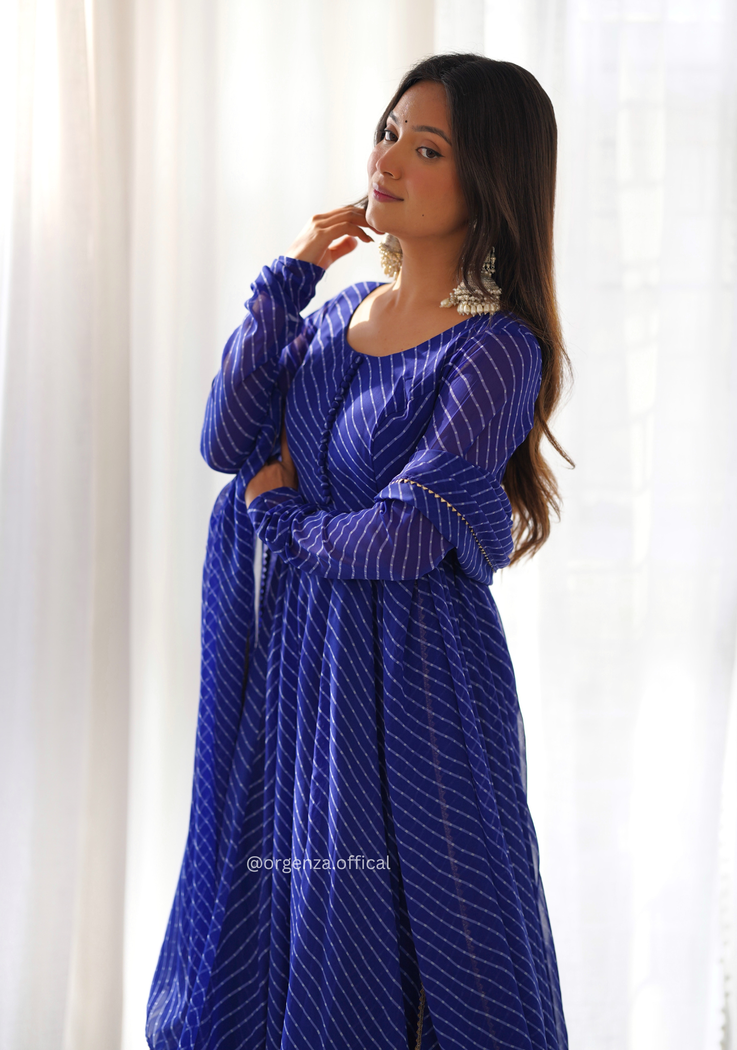 Georgette Silk Laheriya Print Anarkali - Orgenza Store