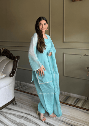 Crunchy Silk Farshi Salwar Suit with Swarovski Work & Dupatta - Orgenza Store - digisoch
