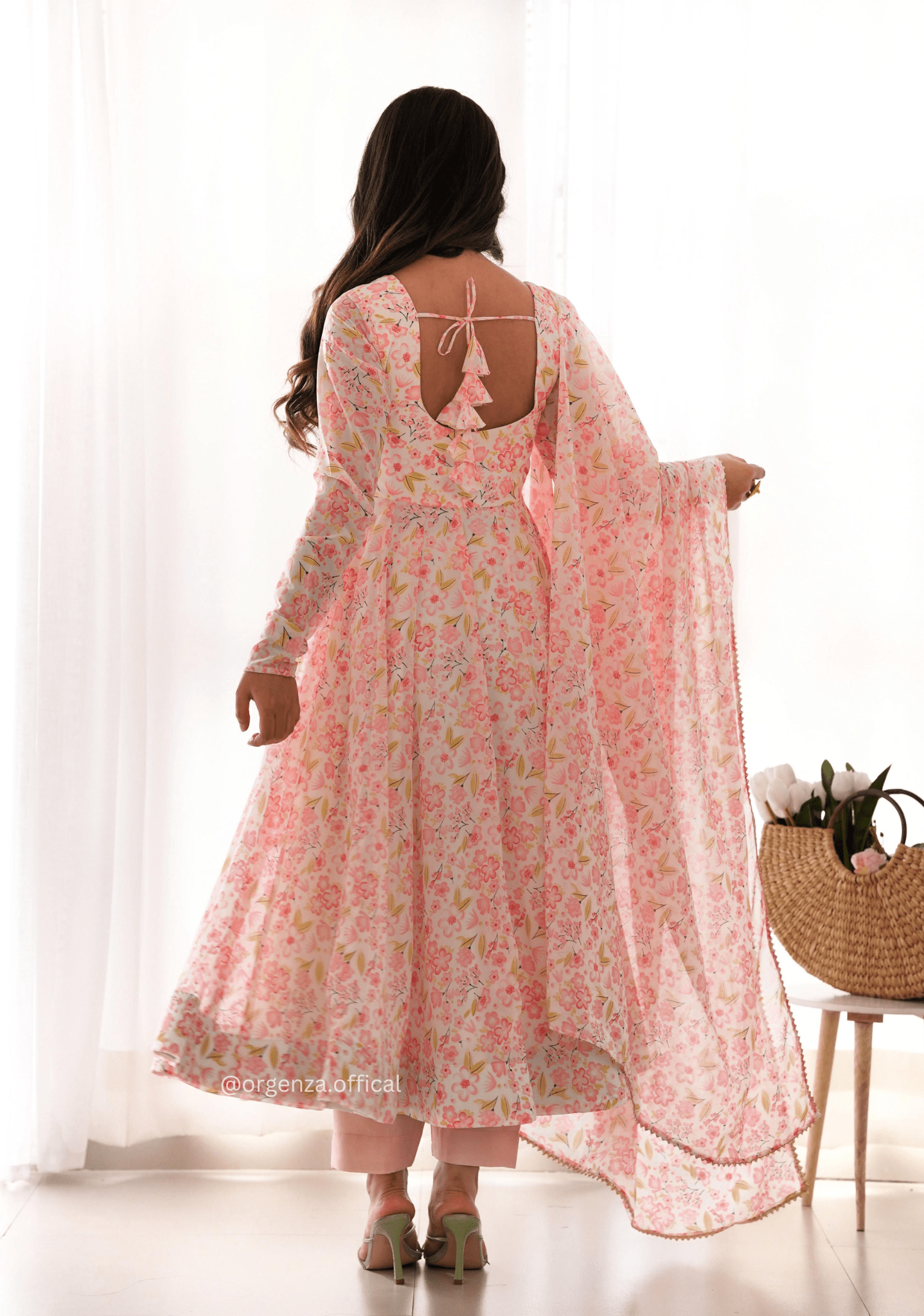 Pure Chiffon Floral Print Kurti Set - Orgenza Store - digisoch