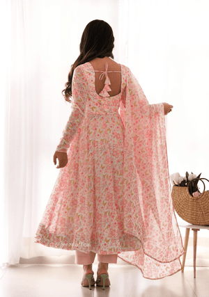Pure Chiffon Floral Print Kurti Set - Orgenza Store - digisoch
