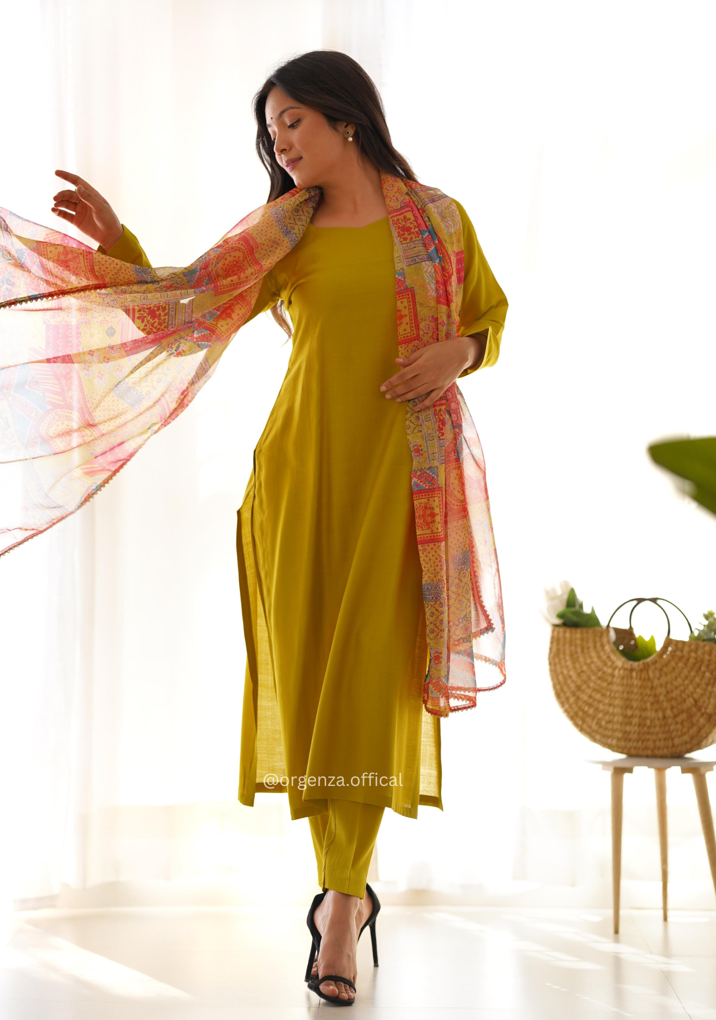 Viscose Fabric Straight Fit Kurta With Dupatta Set - Orgenza Store