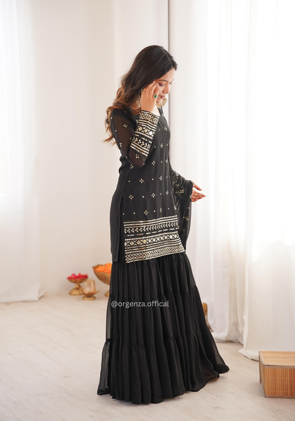 Designer Georgette Sharara Set with Dupatta | Party & Festive Wear