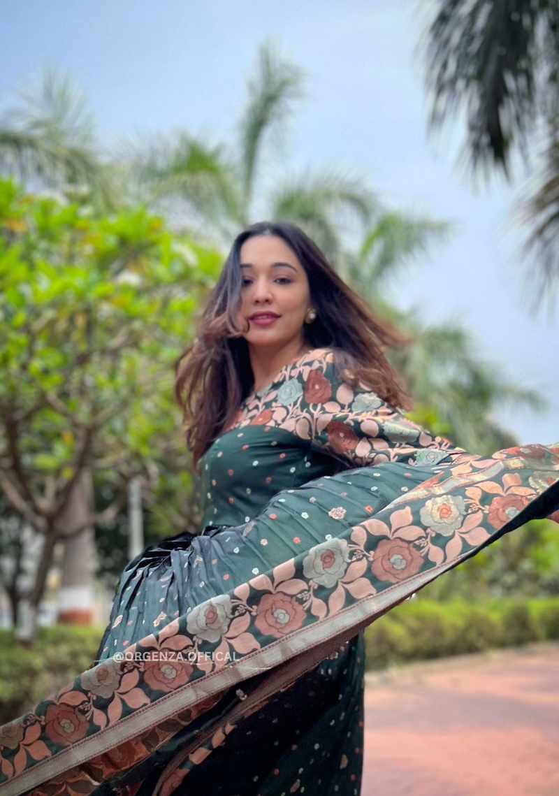 Pure Banarasi Soft Silk Anarkali Gown Orgenza Store