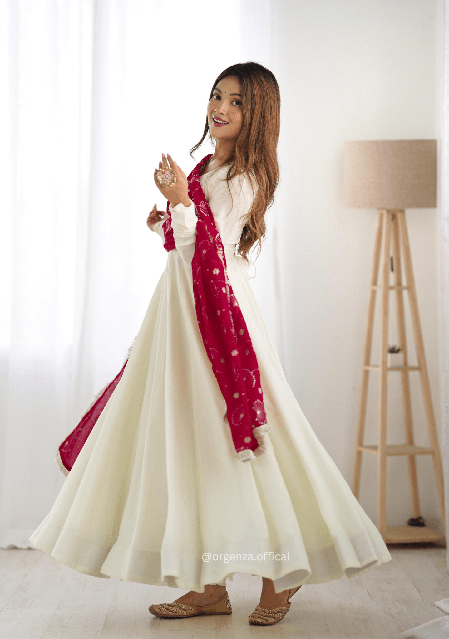 white color anarkali dress Gown Pant Set With Dupatta, Indian traditional Solid Gown XS-34 Off White Color Anarkali Dress in Georgette With Embroidery And Real Mirror Work for Event and Festival Wear Dress Full Heavy Work White Color