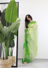 Green Colour Organza Silk Saree