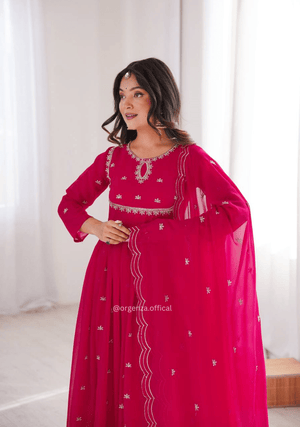 Georgette Sequins Embroidered Gown Set (3 - Piece) – Ready to Wear - Orgenza Store - digisoch
