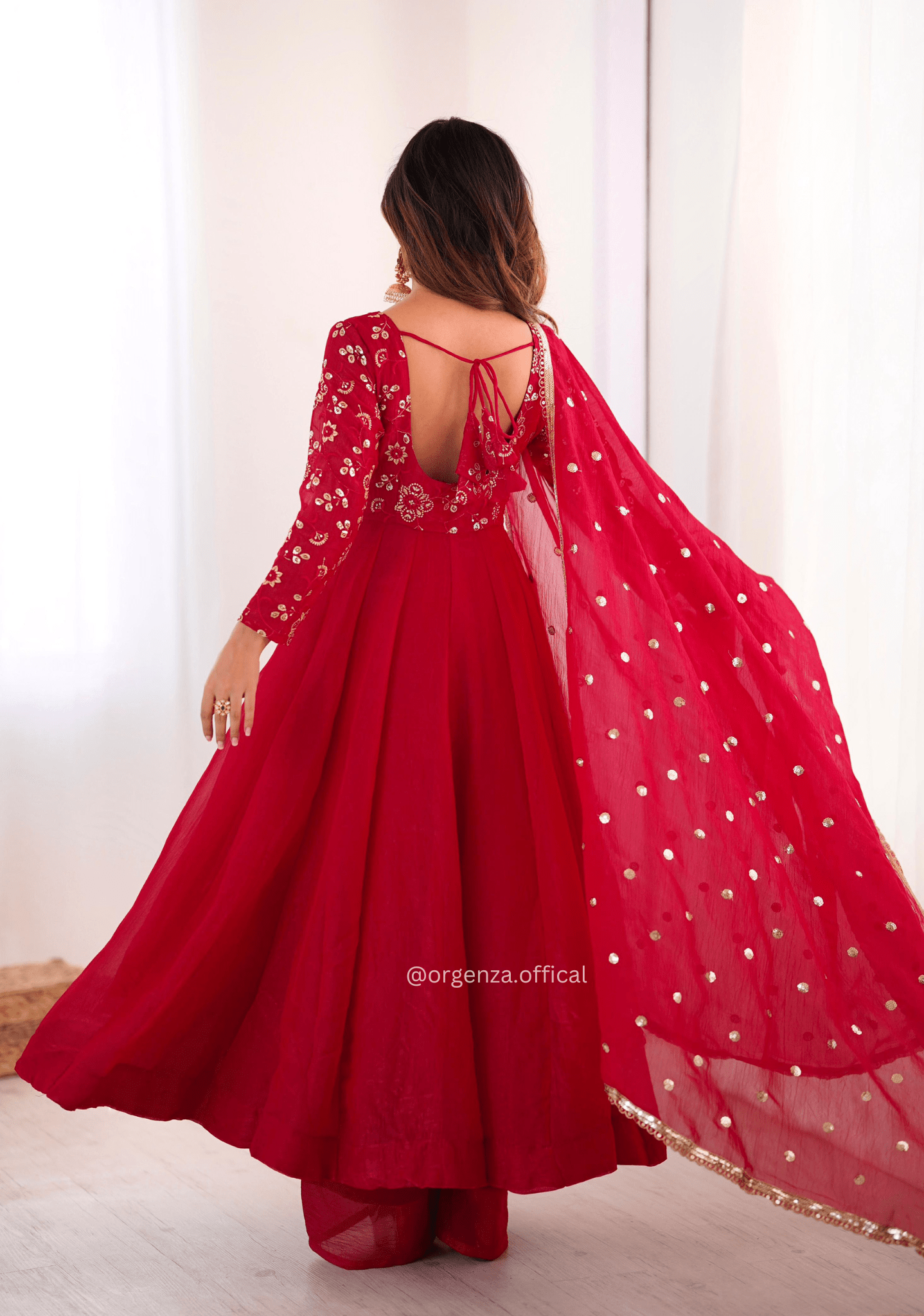 Premium Crunchy Silk Anarkali Suit Set with 4 Meter Flair & Lace Border Dupatta - Orgenza Store - digisoch