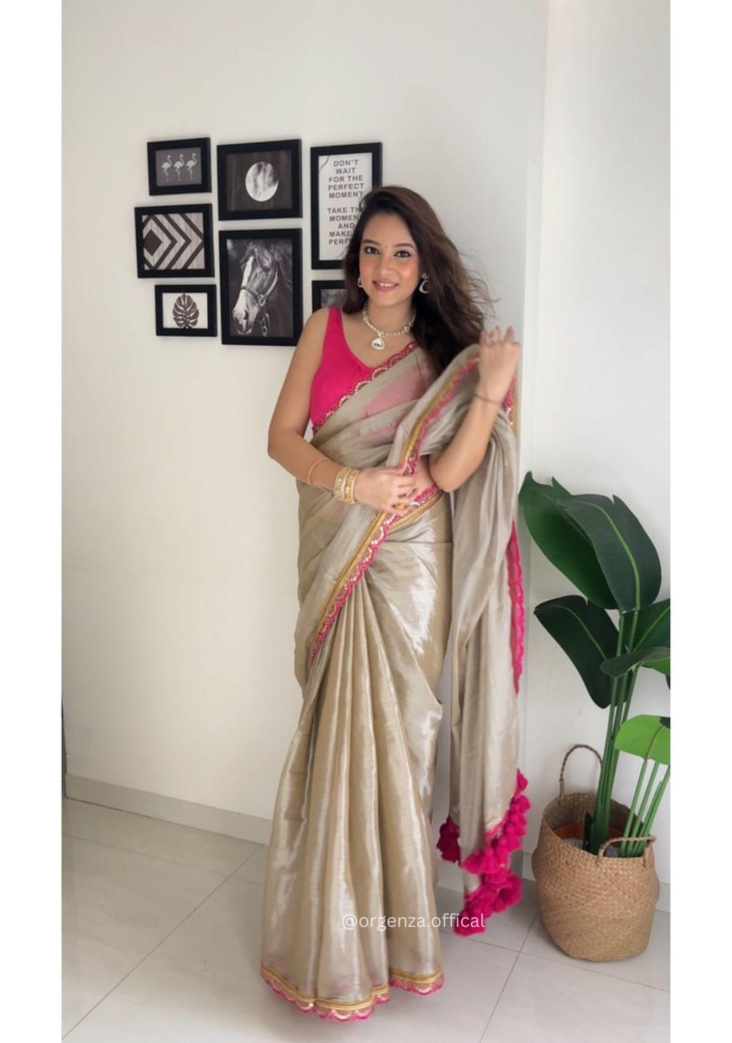 Two Ton Tissue Golden Soft Saree - Orgenza Store