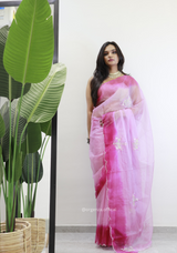 Baby Pink Colour Organza Silk Saree With Sequence Khatli