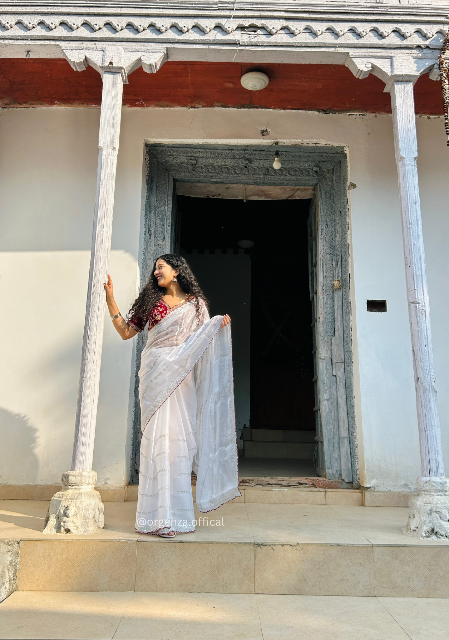 Soft jimmy Choo Silk Saree With Readymade Blouse - Orgenza Store