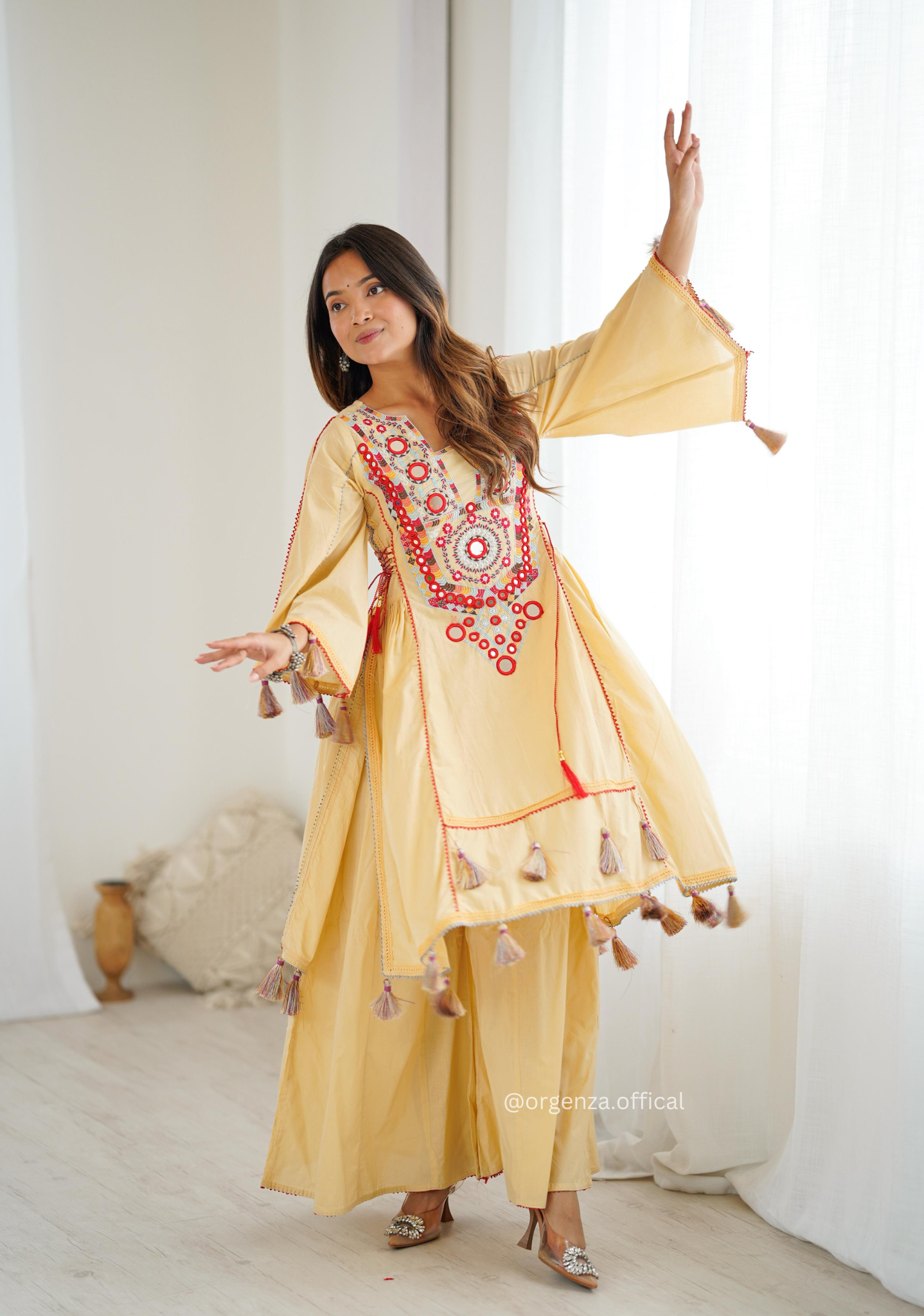 Cream Colour Premium Designer Co-ord Set