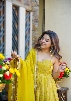Teby Organza Zari Embroidered Anarkali Suit Set with Sharara & Dupatta (3 PCS) - Orgenza Store - digisoch