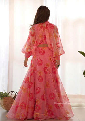 Multi Colour Fully Stitched Organza Lehenga Choli - Orgenza Store