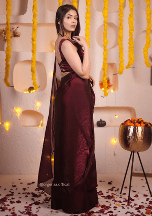 Plain Maroon Colour Jimmy Choo Saree - Orgenza Store - digisoch