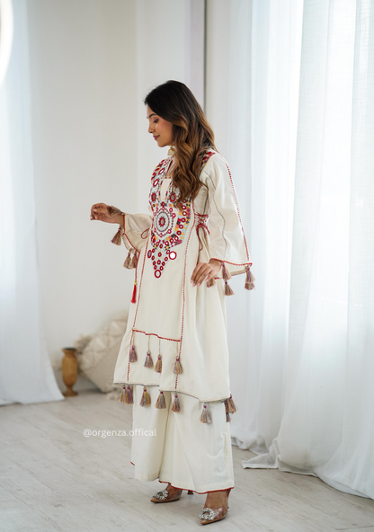 White Colour Premium Designer Co-ord Set