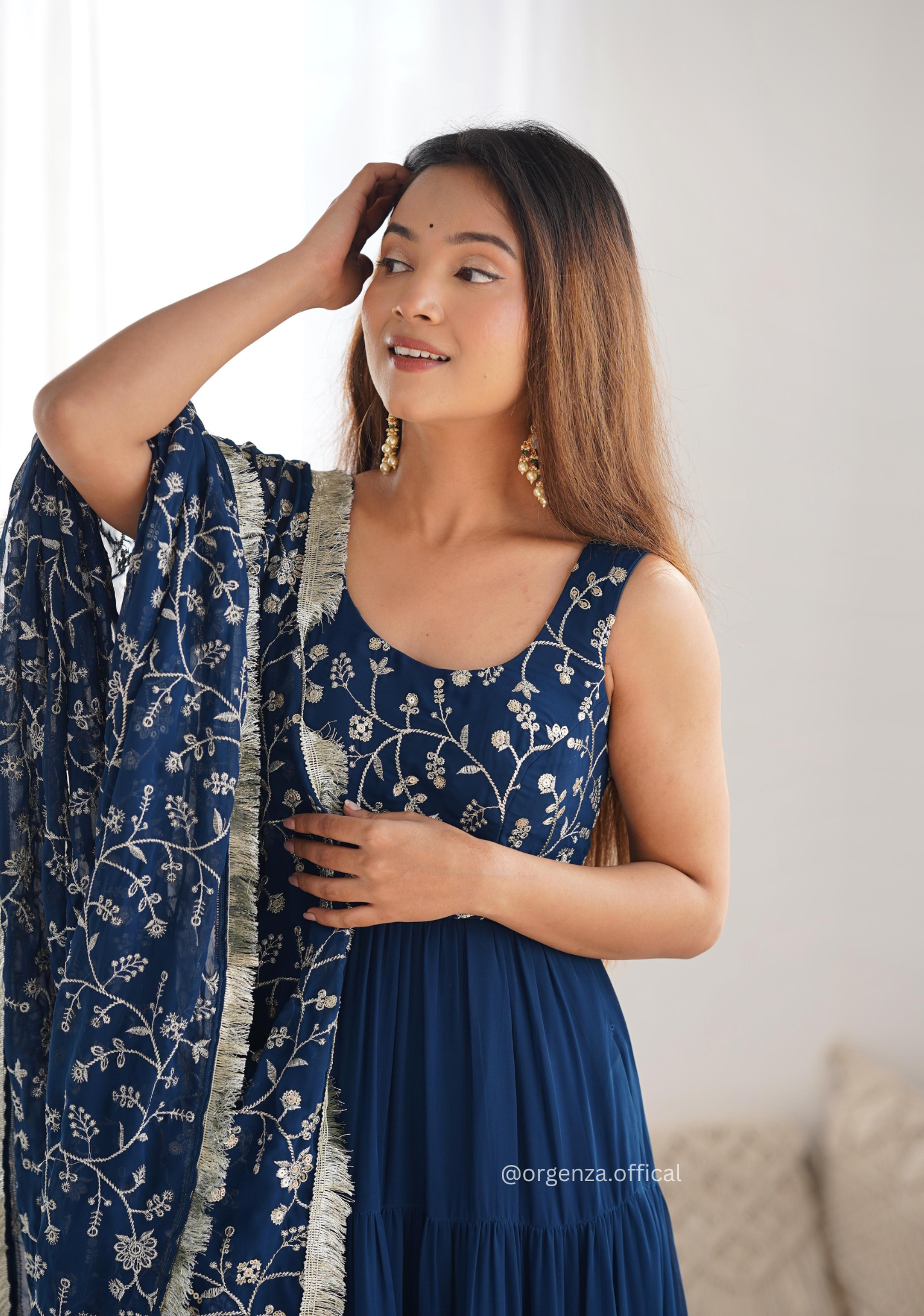 Pure Georgette Silk Fully Flair Anarkali Kurti - Orgenza Store