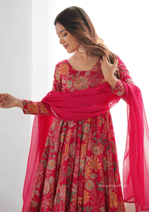 Roman Silk Chanderi Fabric Kediya Kurta With Palazzo Set - Orgenza Store - digisoch