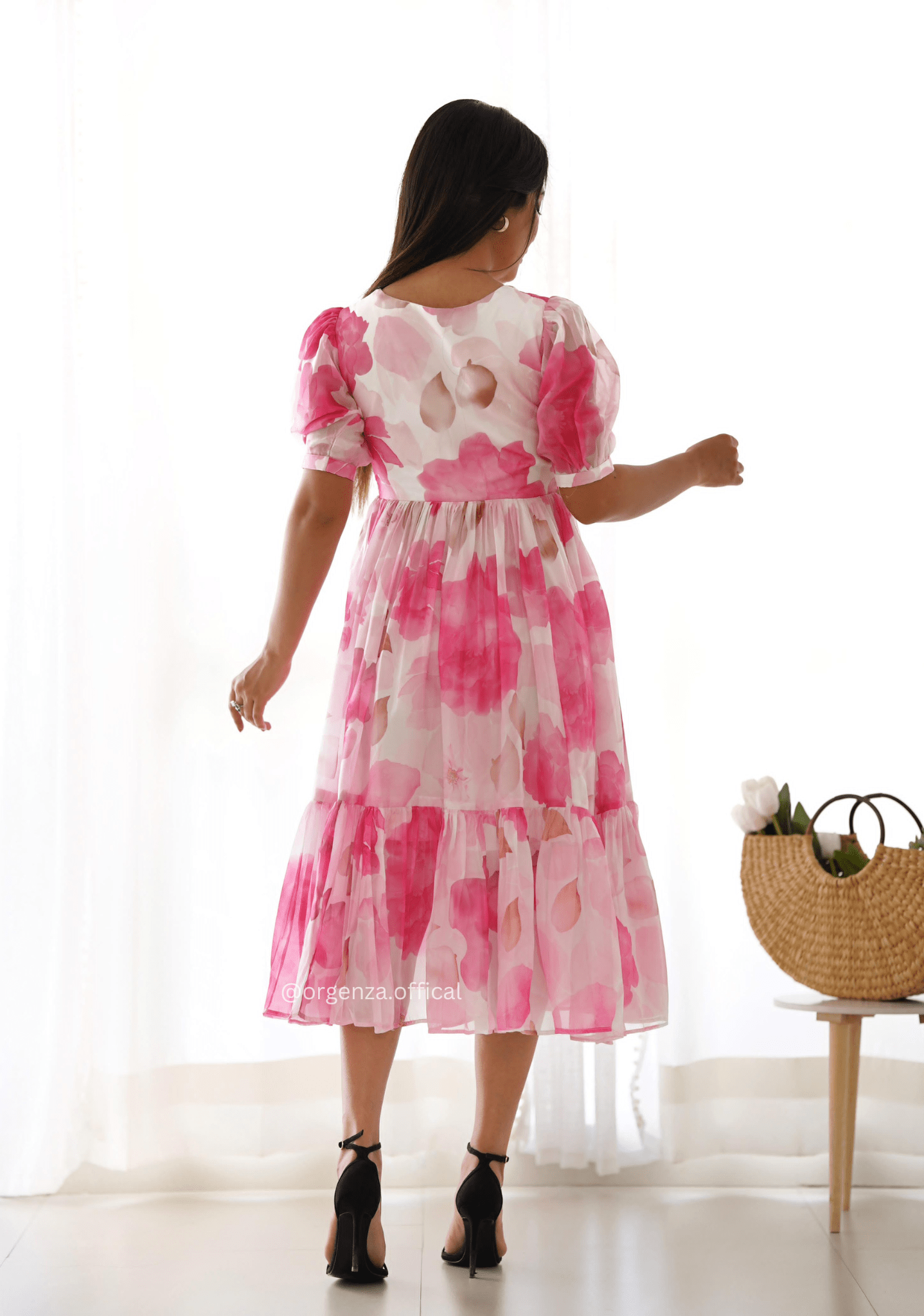 Organza Silk Floral Print Dress - Orgenza Store - digisoch