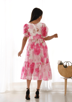 Organza Silk Floral Print Dress - Orgenza Store - digisoch