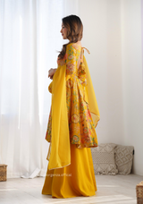 Roman Silk Chanderi Fabric Kediya Kurta With Palazzo Set