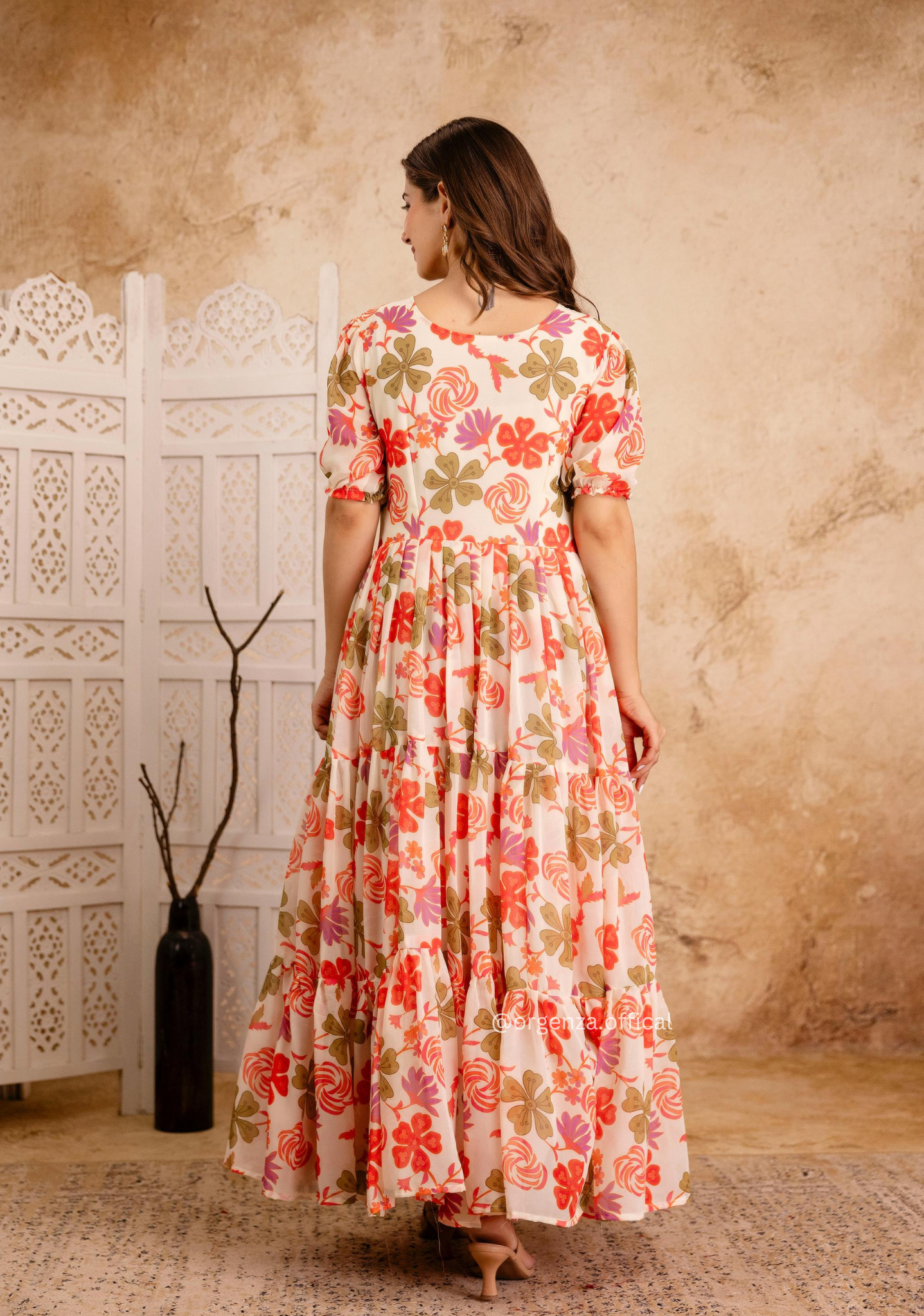 Multi Colour Georgette Digital Print Maxi - Orgenza Store